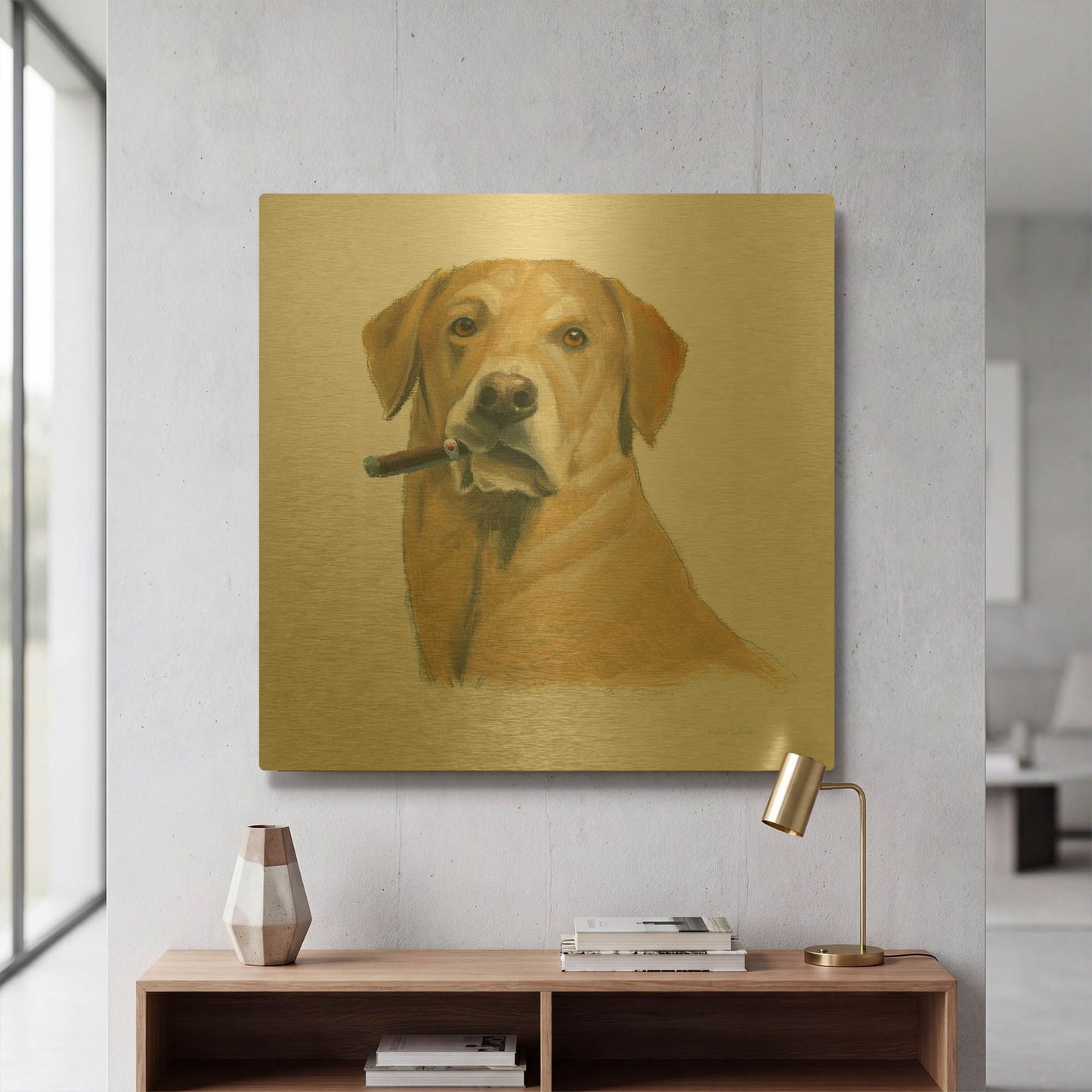 'The Boys 1' By Myles Sullivan Gold Metal Wall Art