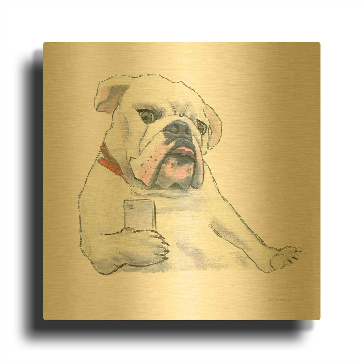 'The Boys 4' By Myles Sullivan Gold Metal Wall Art