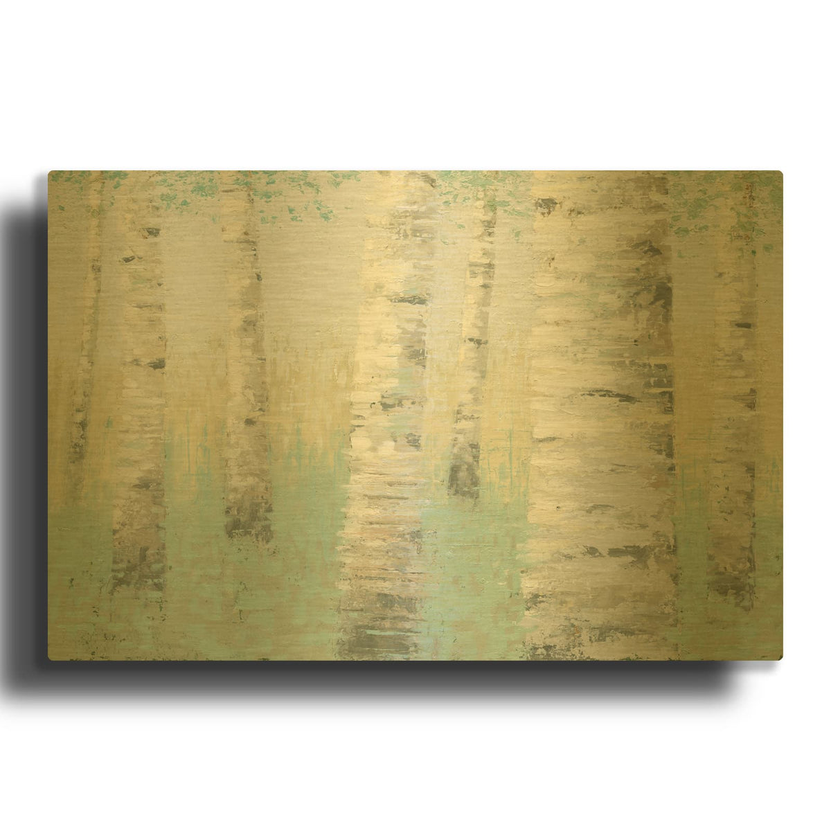 'Blue Birch' By Wellington Studio Gold Metal Wall Art