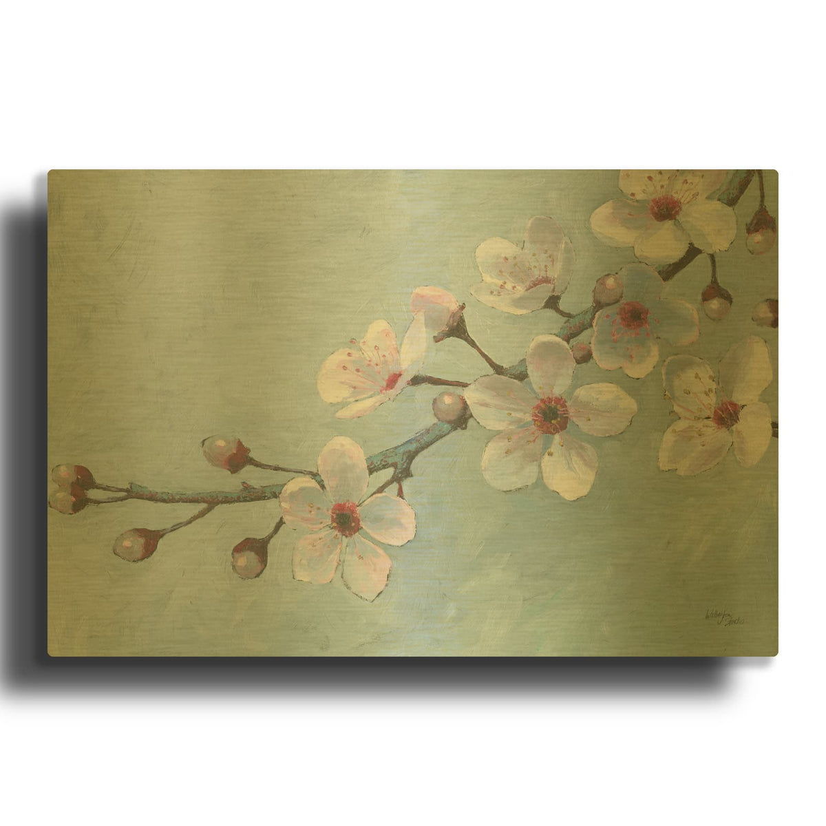 'Branch of Blossoms' By Wellington Studio Gold Metal Wall Art