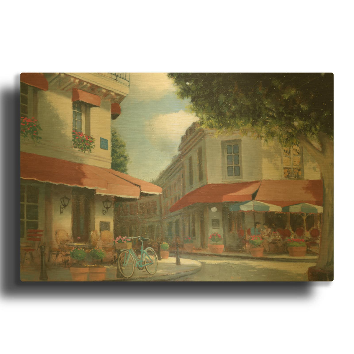 'Breakfast in Paris Dark' By Wellington Studio Gold Metal Wall Art