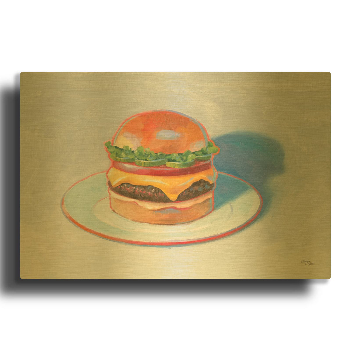 'Burger' By Wellington Studio Gold Metal Wall Art