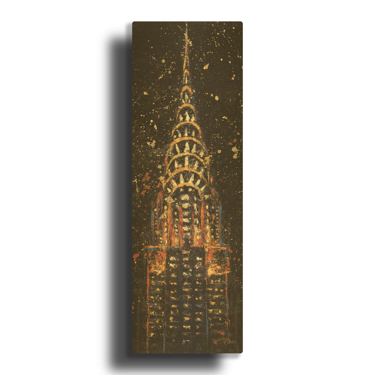 'Cities at Night 2' By Wellington Studio Gold Metal Wall Art