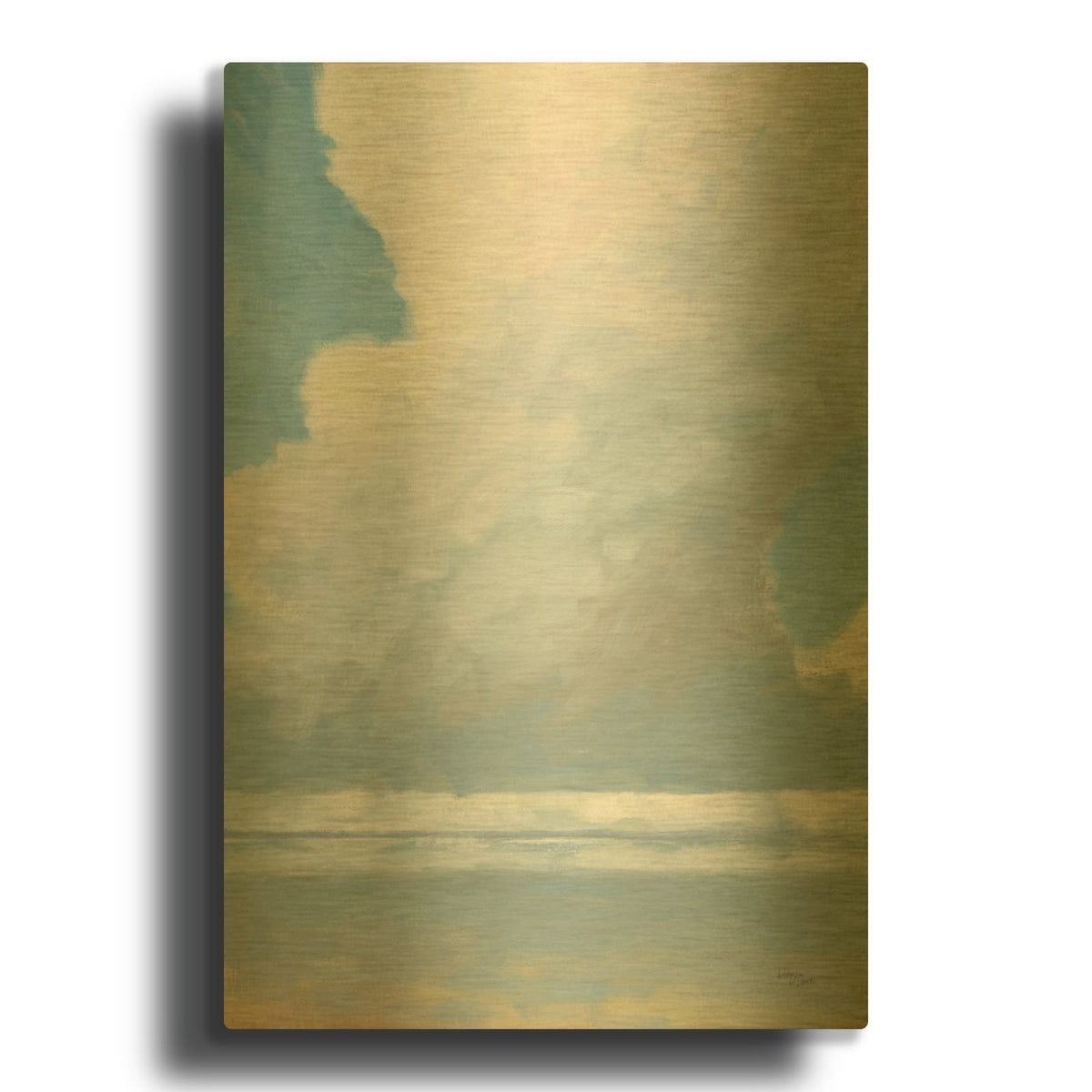 'Dramatic Clouds' By Wellington Studio Gold Metal Wall Art