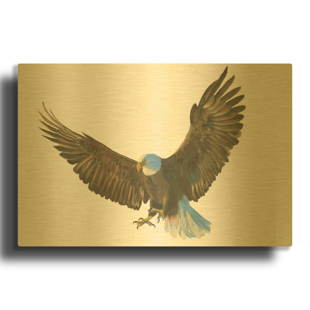 'Eagle Landing' By Wellington Studio Gold Metal Wall Art