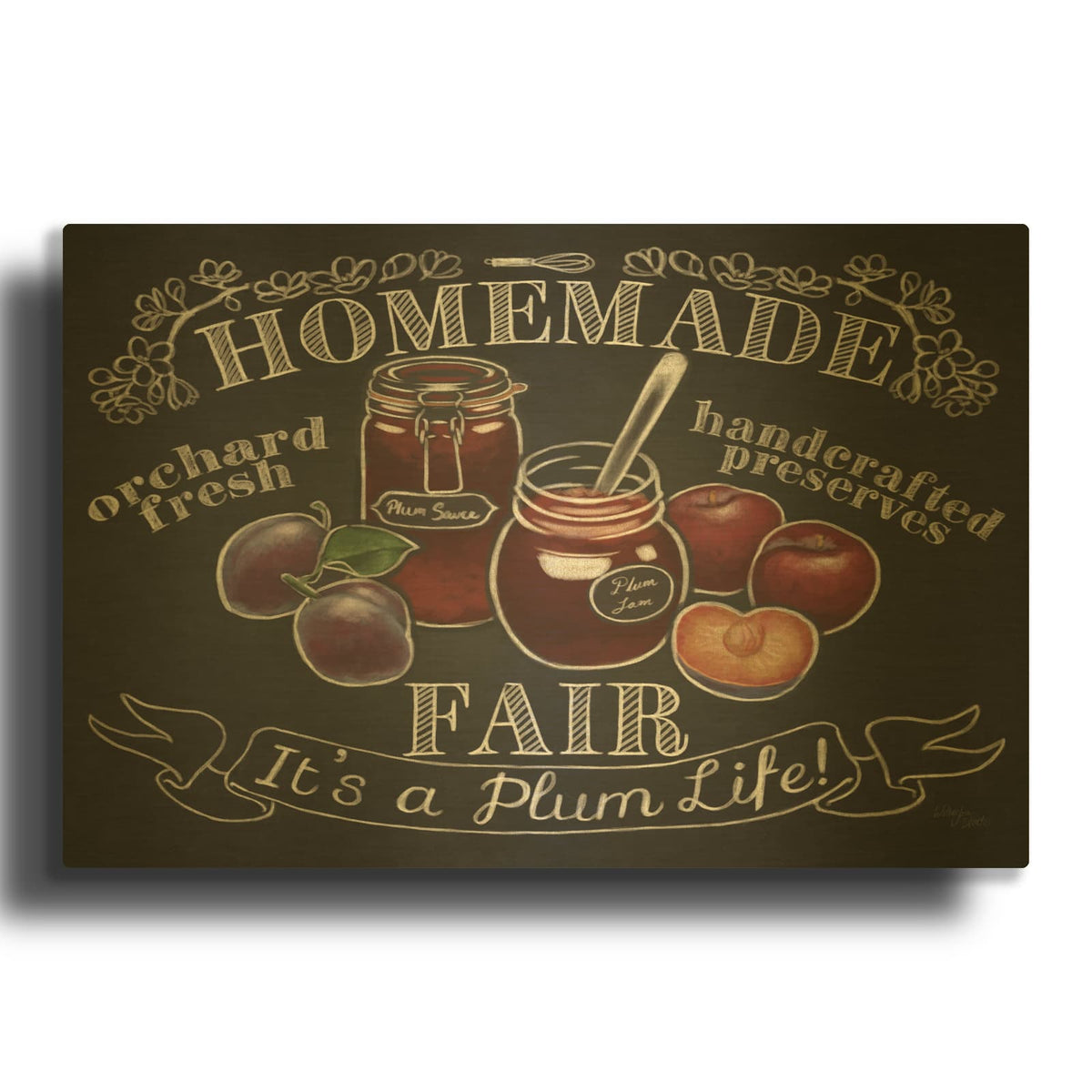 'Farm Fresh 6' By Wellington Studio Gold Metal Wall Art