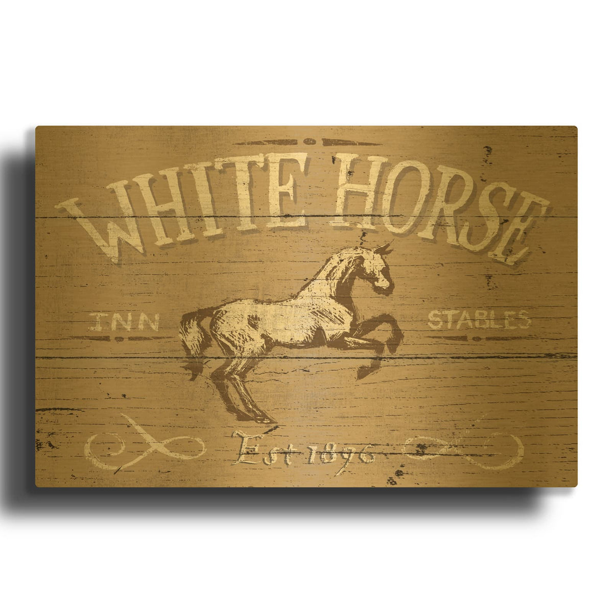 'Horse Signs 2 Neutral' By Wellington Studio Gold Metal Wall Art