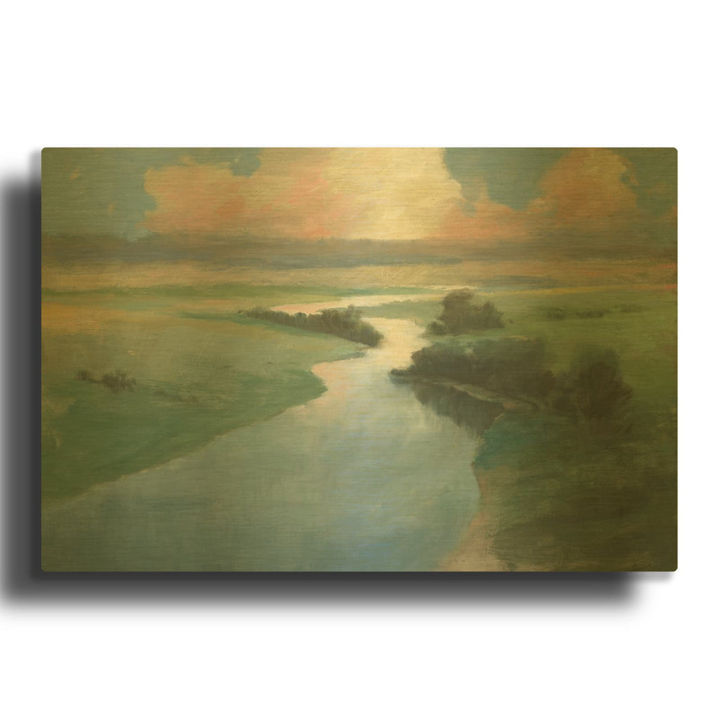 'January Landscape' By Wellington Studio Gold Metal Wall Art