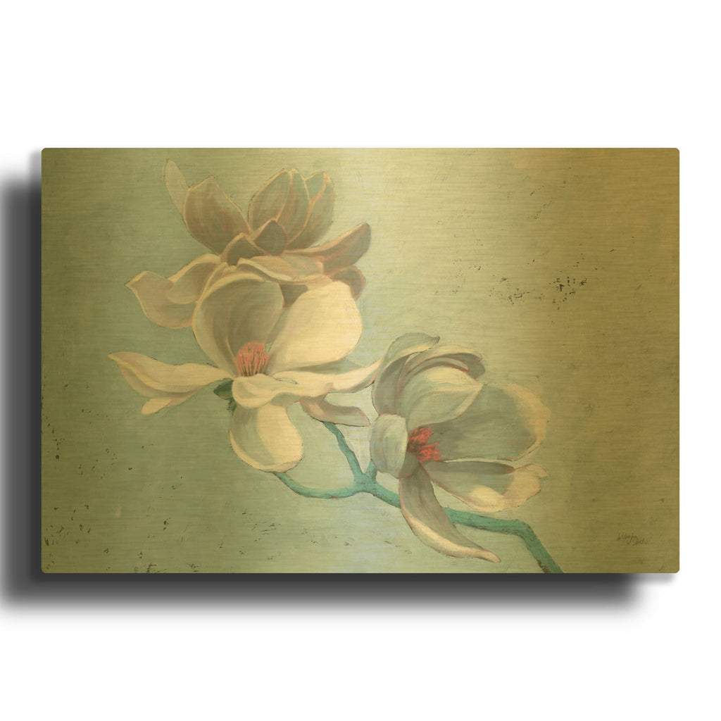 'Magnolia Branch' By Wellington Studio Gold Metal Wall Art