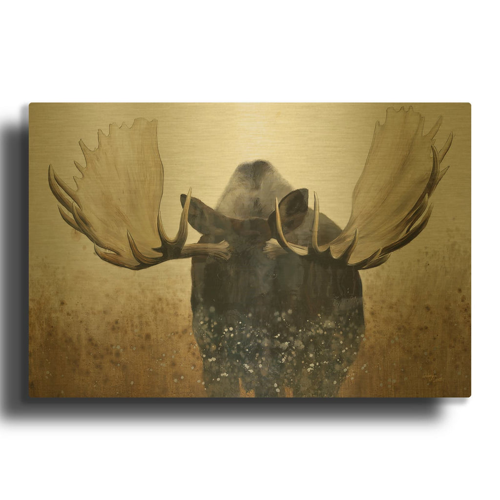 'Moose' By Wellington Studio Gold Metal Wall Art