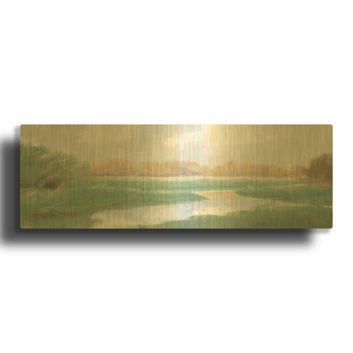 'Peaceful Stream' By Wellington Studio Gold Metal Wall Art