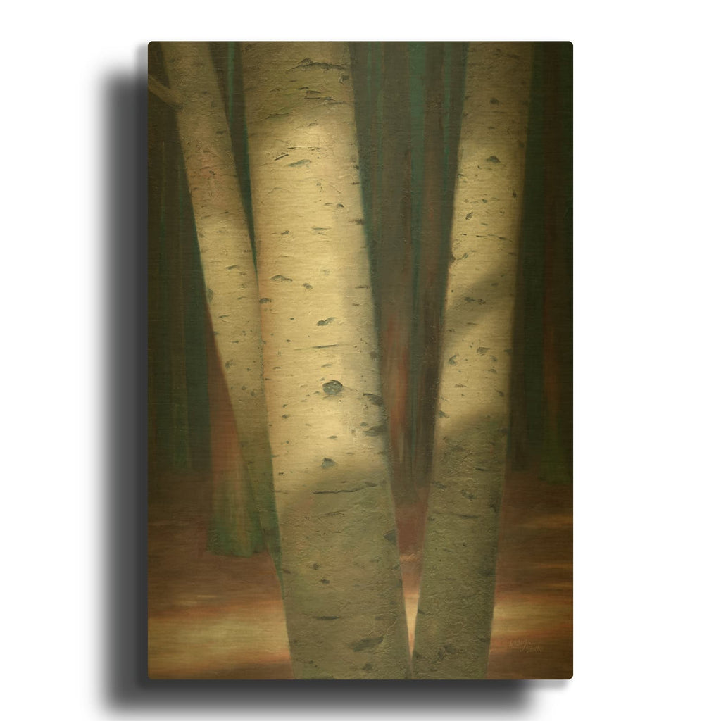 'Sunlit Forest 1' By Wellington Studio Gold Metal Wall Art