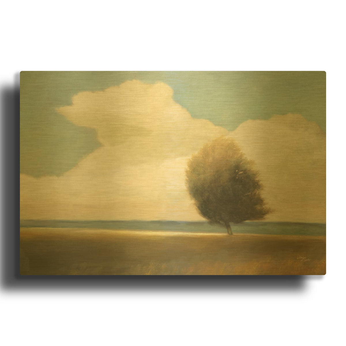 'Windblown Tree' By Wellington Studio Gold Metal Wall Art