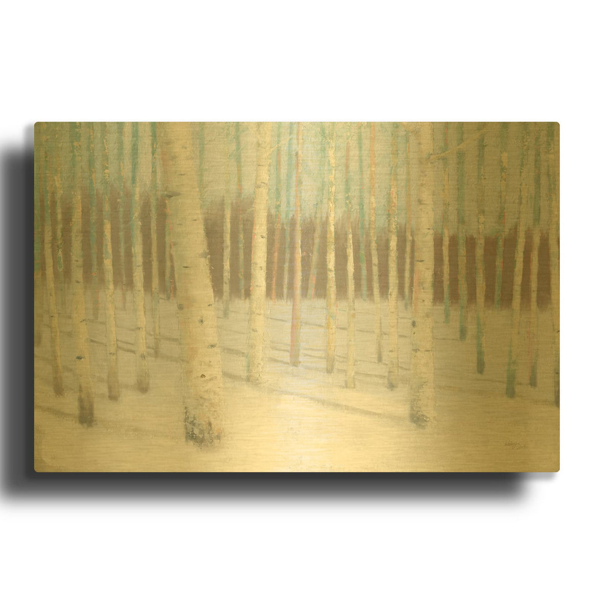 'Winter Birch' By Wellington Studio Gold Metal Wall Art