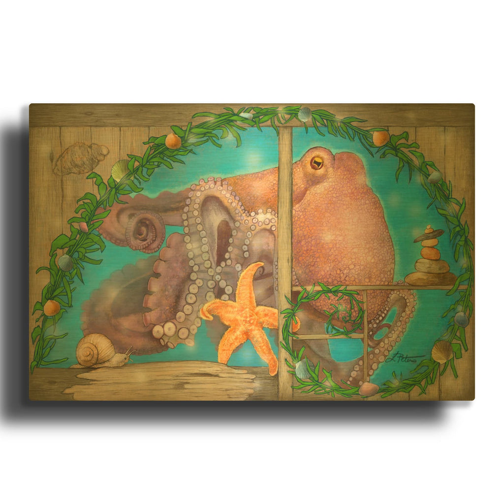 'Conversations With Cairns' By Art and a Little Magic Gold Metal Wall Art