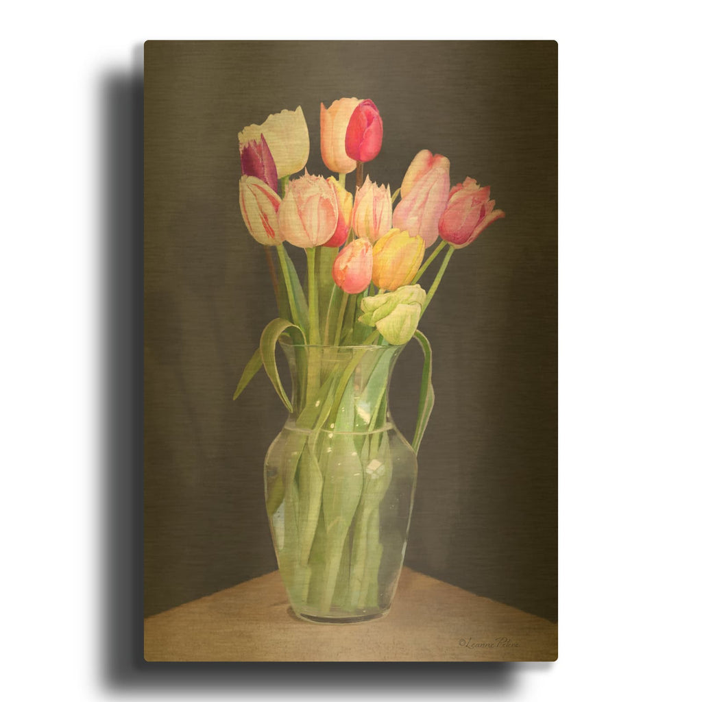 'Tulips In Vase' By Art and a Little Magic Gold Metal Wall Art