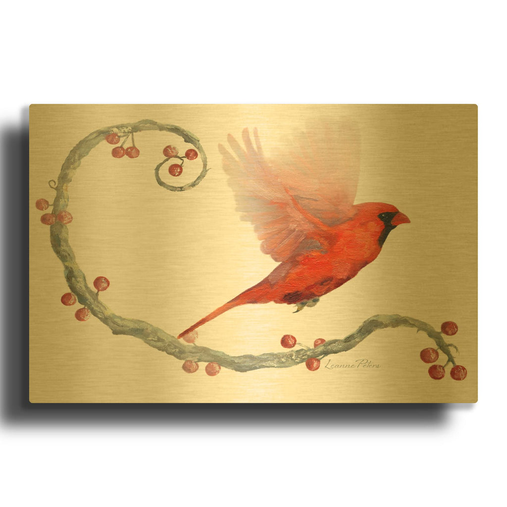 'Winter Visitor' By Art and a Little Magic Gold Metal Wall Art