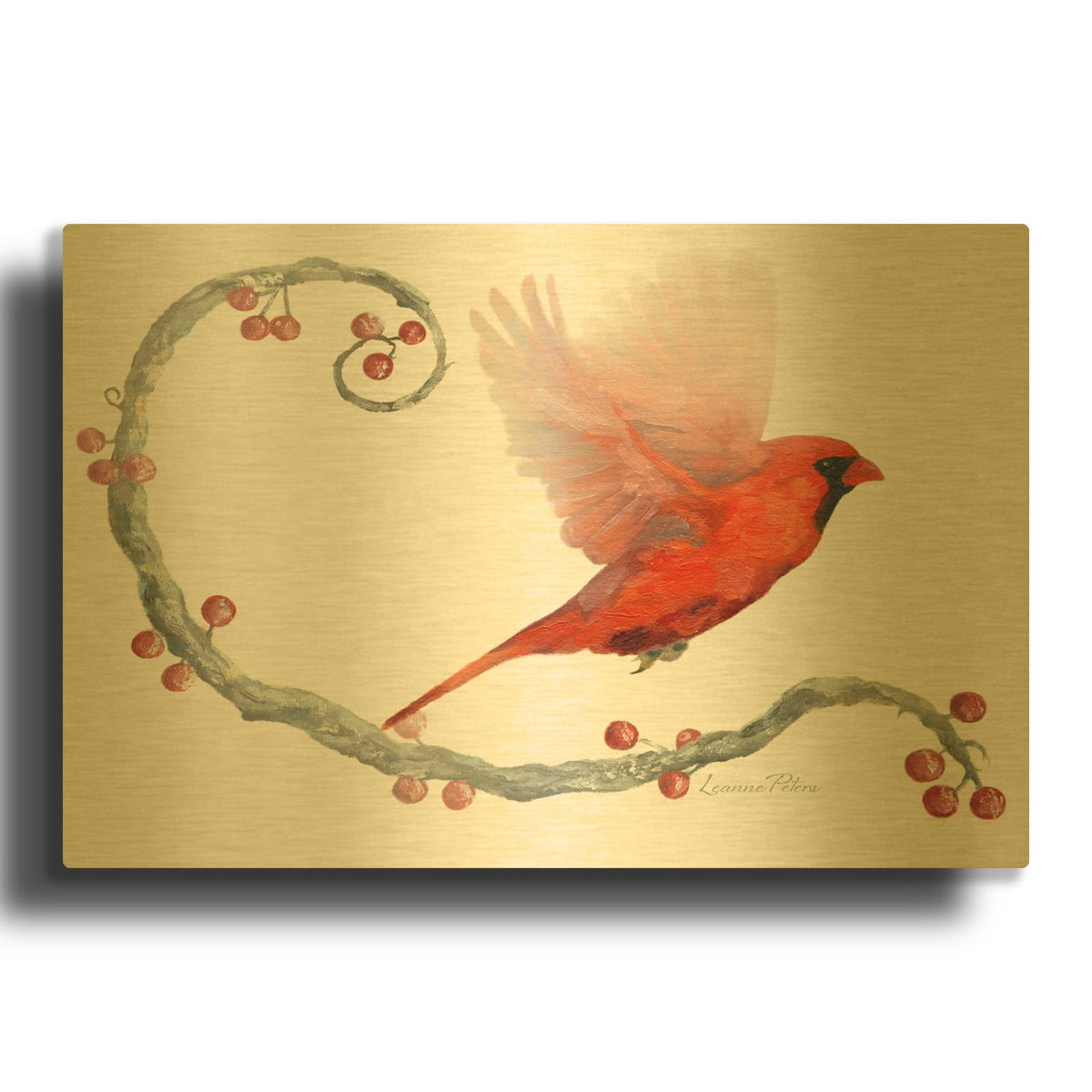 'Winter Visitor' By Art and a Little Magic Gold Metal Wall Art