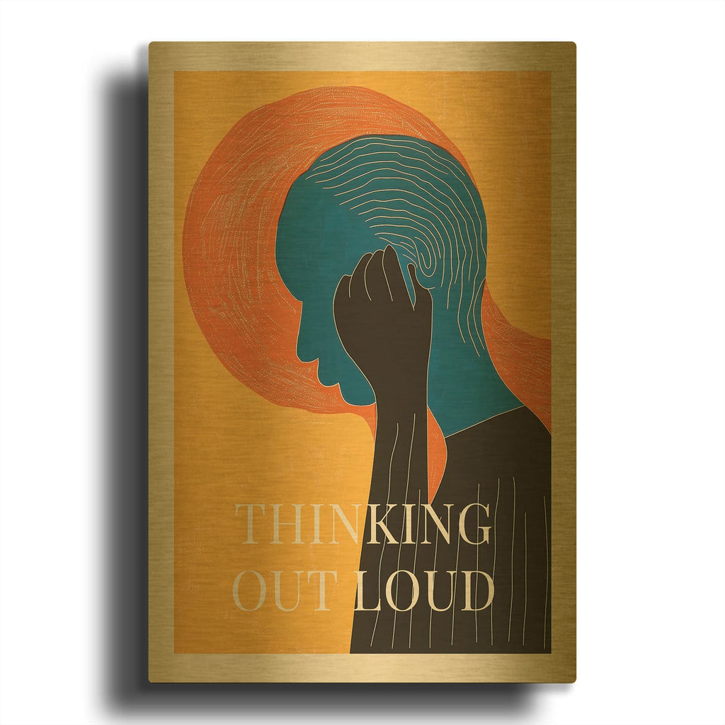'Thinking Out Loud' By Andreas Magnusson Gold Metal Wall Art