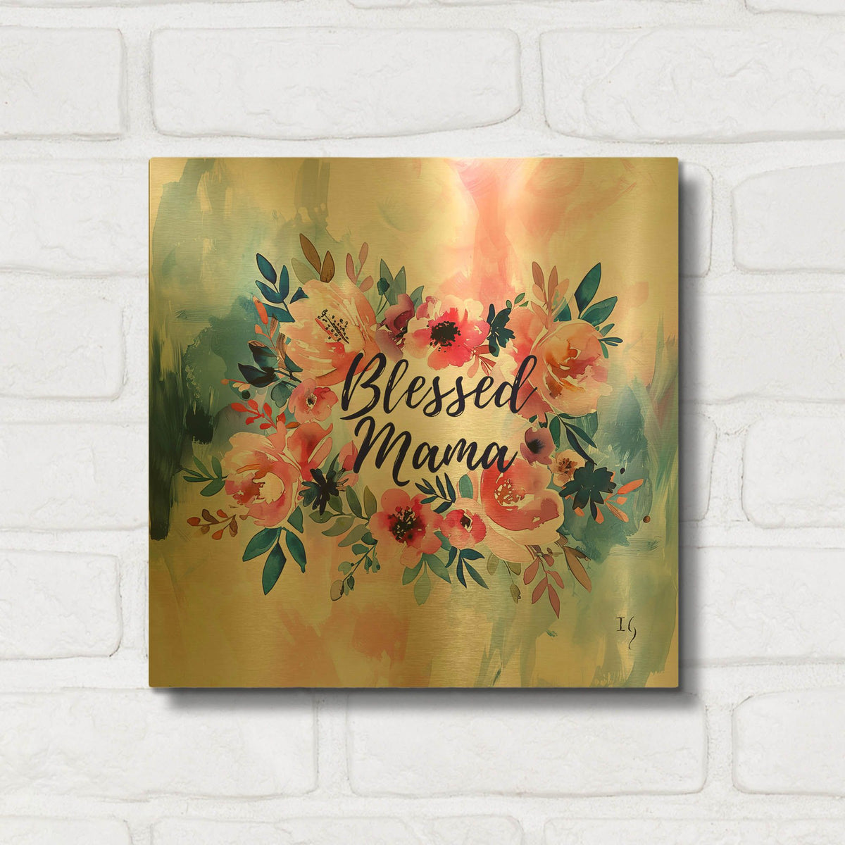'Blessed Mama' By Ivan Guaderrama Gold Metal Wall Art