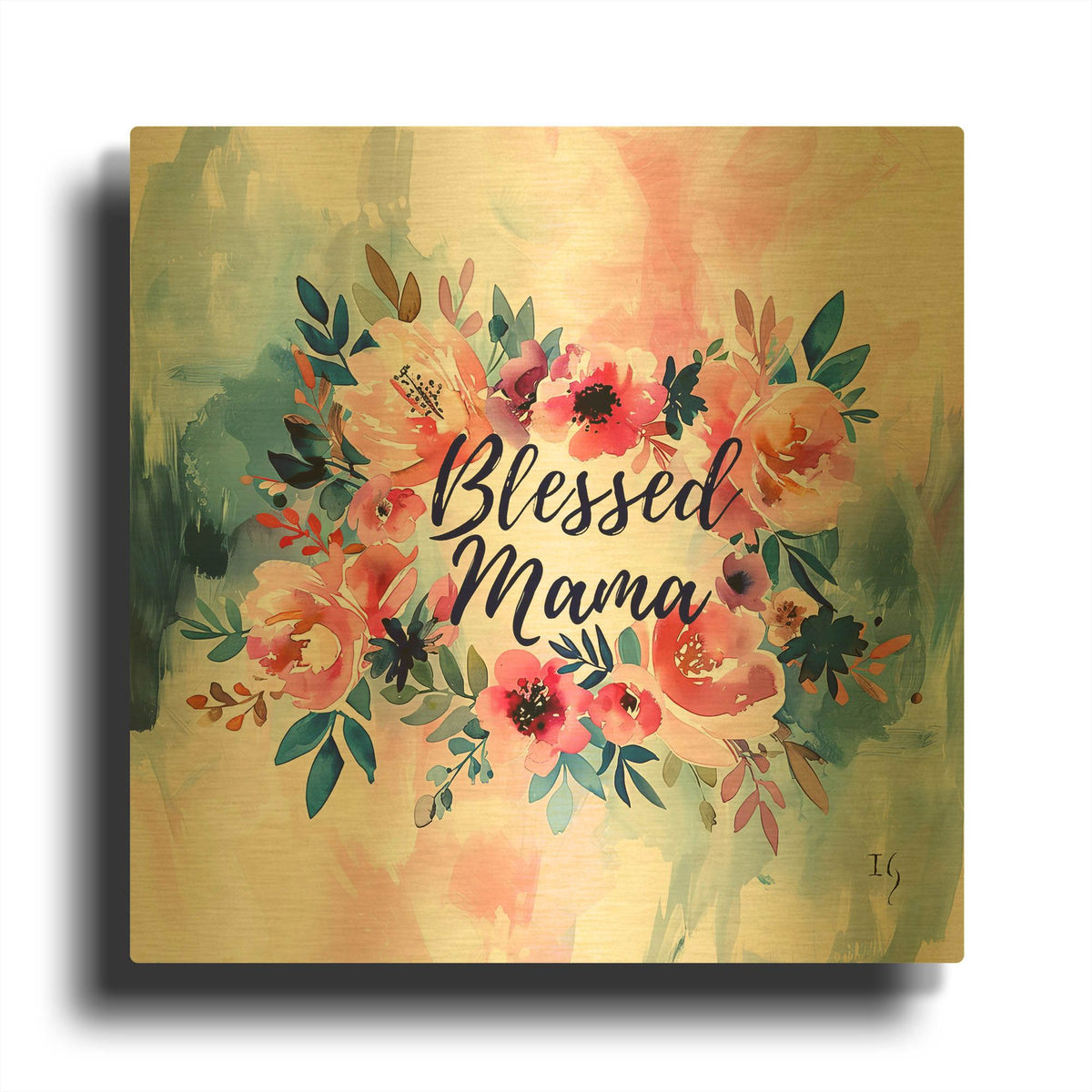 'Blessed Mama' By Ivan Guaderrama Gold Metal Wall Art