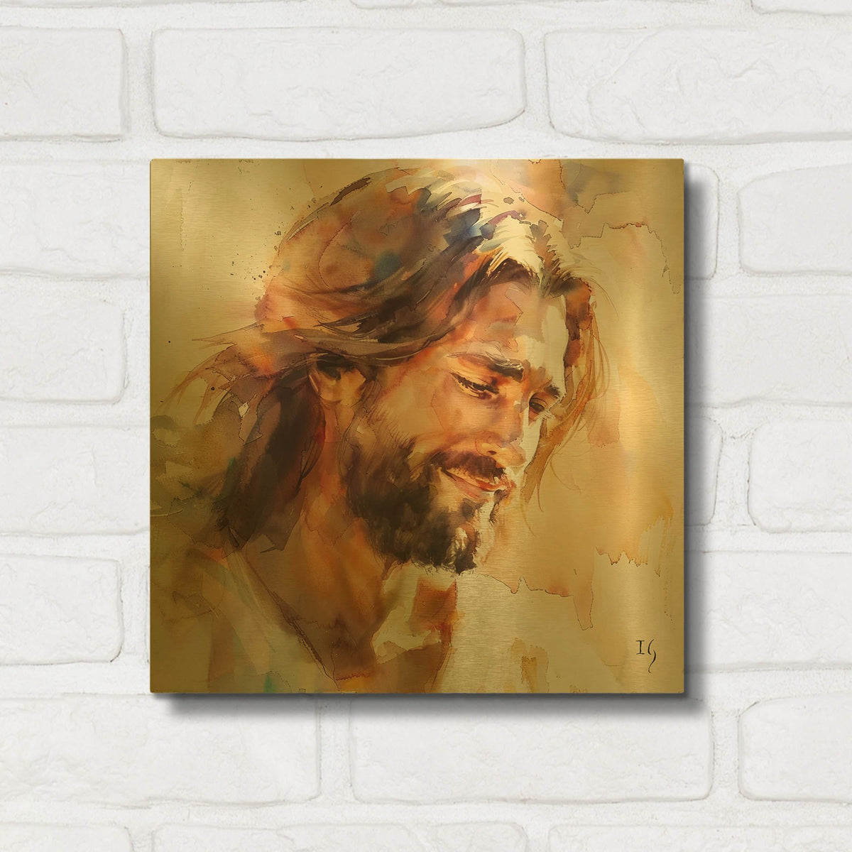 'Divine Light Of Christ' By Ivan Guaderrama Gold Metal Wall Art