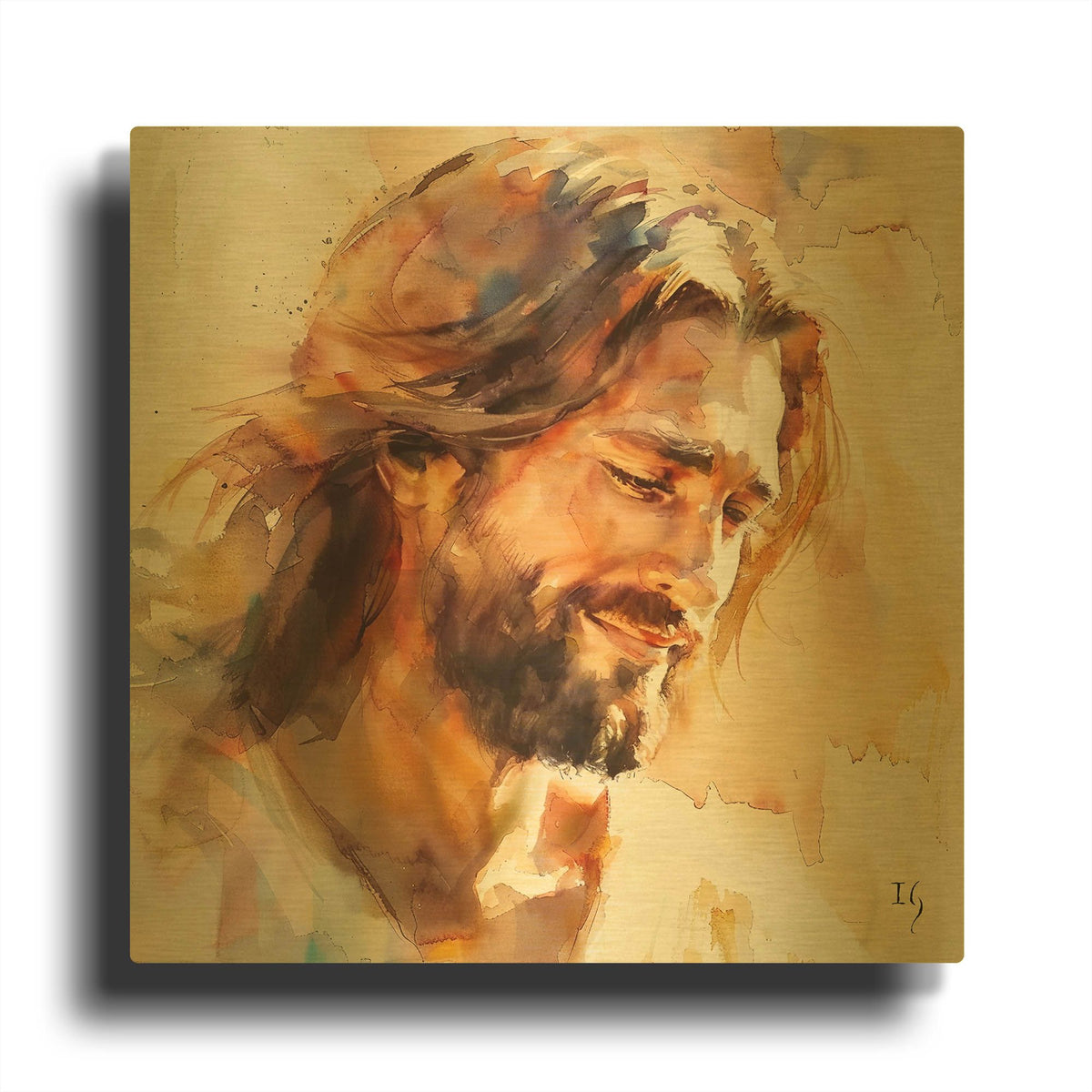 'Divine Light Of Christ' By Ivan Guaderrama Gold Metal Wall Art
