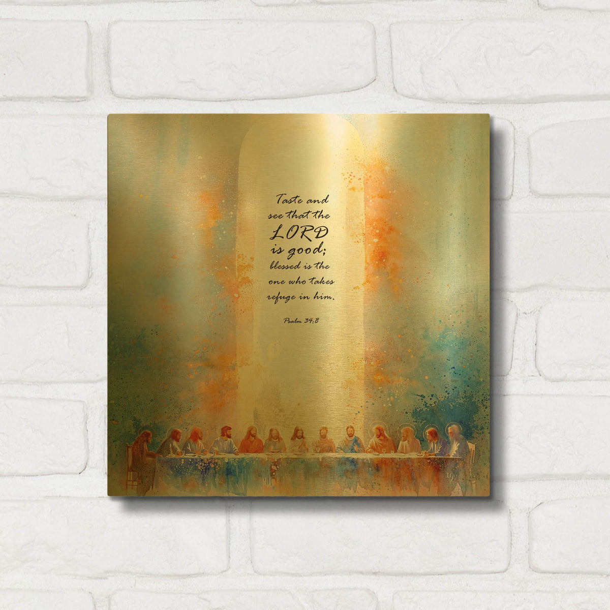 'Last Supper - Through The Sky Door' By Ivan Guaderrama Gold Metal Wall Art