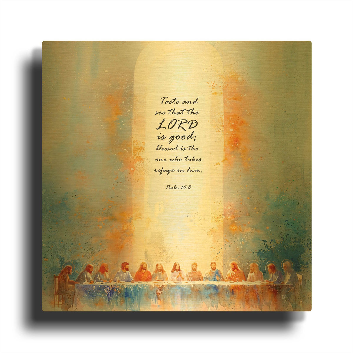 'Last Supper - Through The Sky Door' By Ivan Guaderrama Gold Metal Wall Art