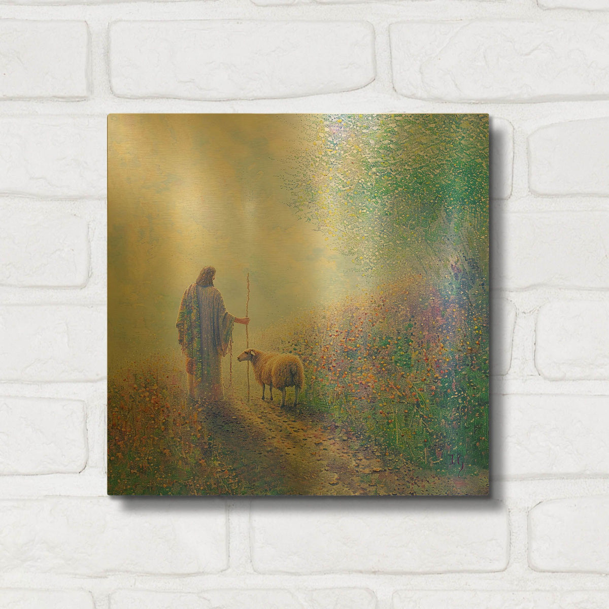 'Shepherds Serenity' By Ivan Guaderrama Gold Metal Wall Art