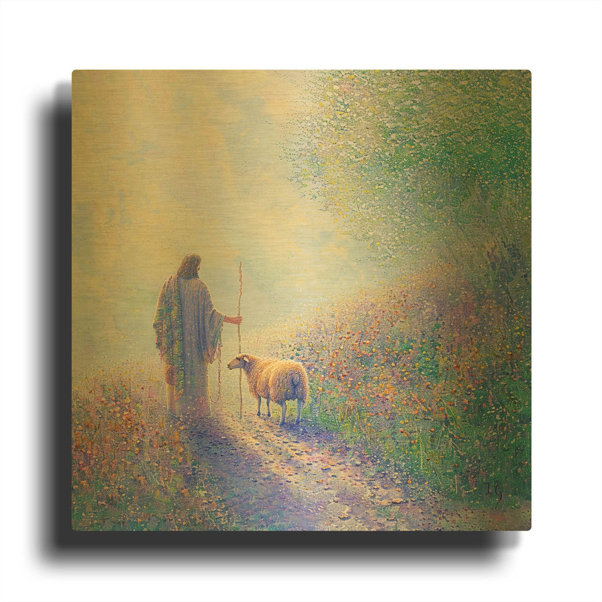 'Shepherds Serenity' By Ivan Guaderrama Gold Metal Wall Art