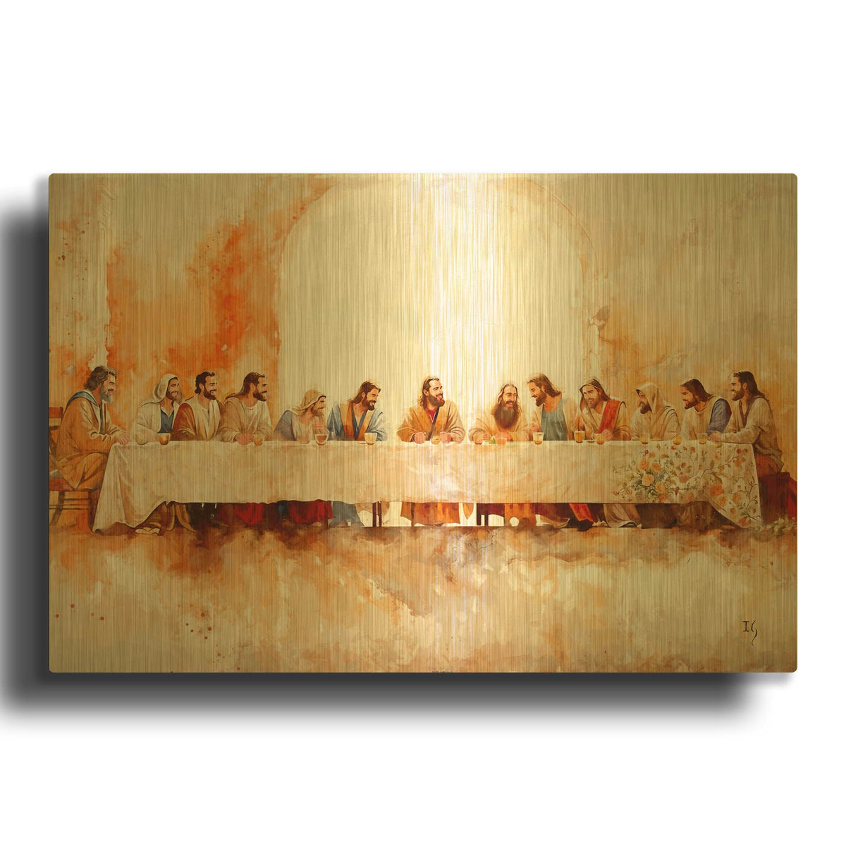 'The Last Supper' By Ivan Guaderrama Gold Metal Wall Art