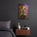 'A Cute Little Goat' By Momart Gold Metal Wall Art
