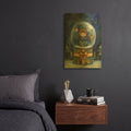 'Christmas Globe With Blue Angel' By Momart Gold Metal Wall Art