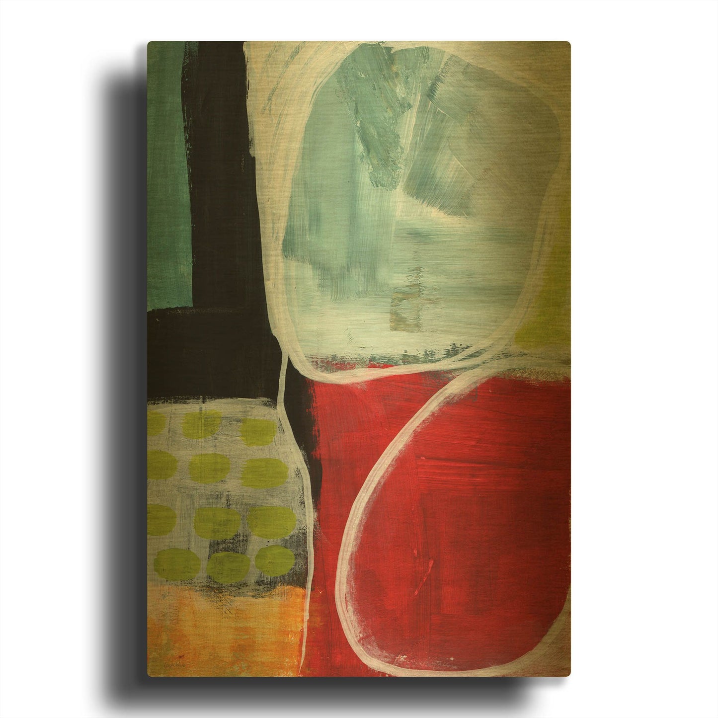 'Intersection 37' By Linda Woods Gold Metal Wall Art