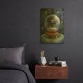 'Christmas Globe With Star And Snow Blue' By Momart Gold Metal Wall Art