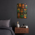 'Color Pattern Small Owl' By Momart Gold Metal Wall Art