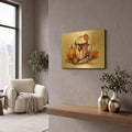 'Cup Of Chocolate And Cream With Pumpkin And Cookies' By Momart Gold Metal Wall Art