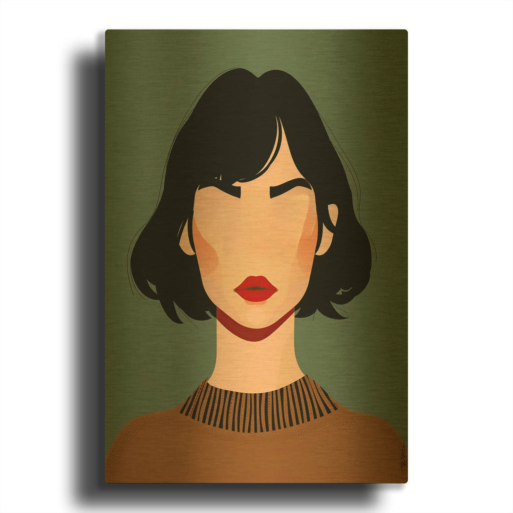 'Face Anonymous Vector 1' By Momart Gold Metal Wall Art