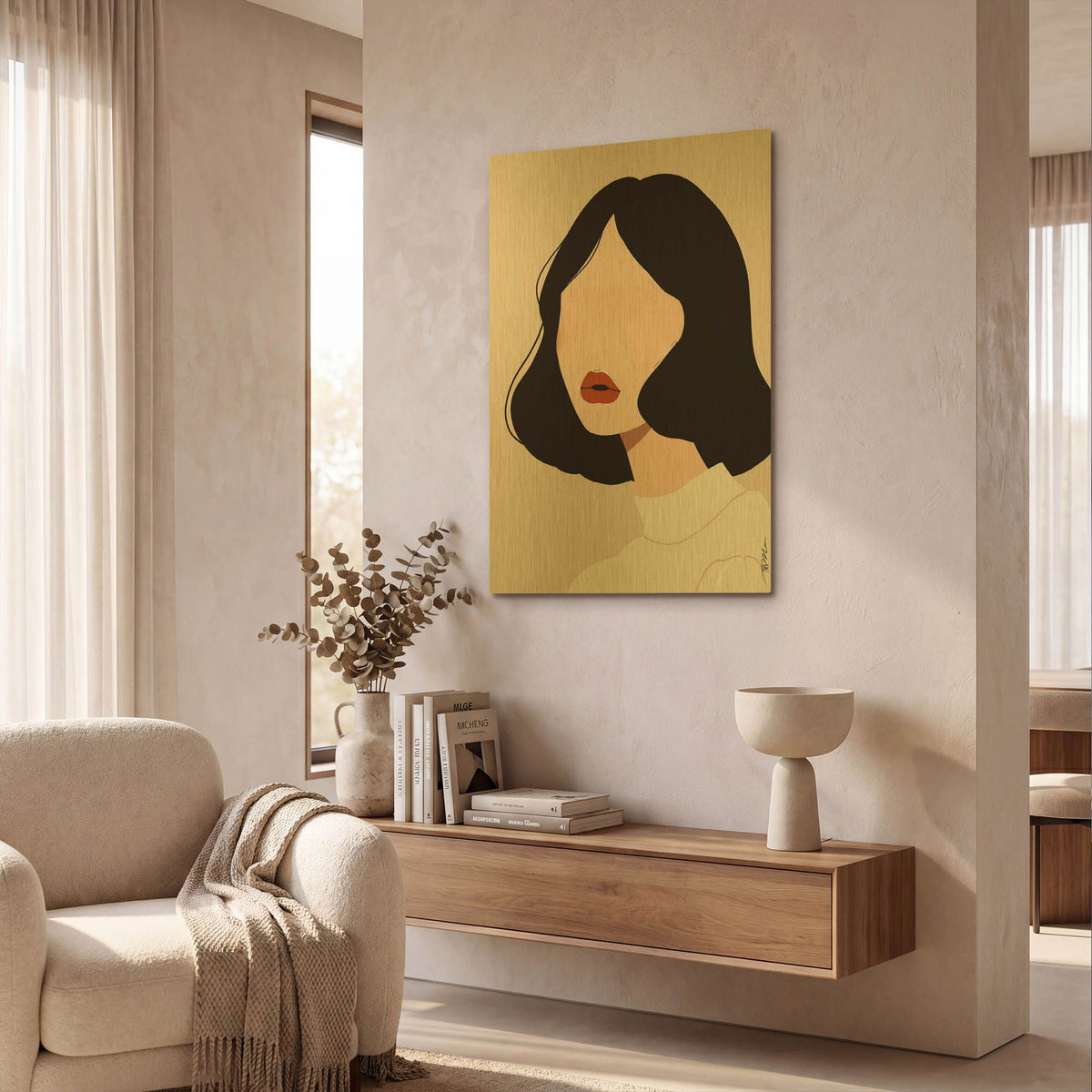 'Face Anonymous Vector 2' By Momart Gold Metal Wall Art
