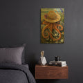 'Miss Octopus With Hat And Pearls' By Momart Gold Metal Wall Art