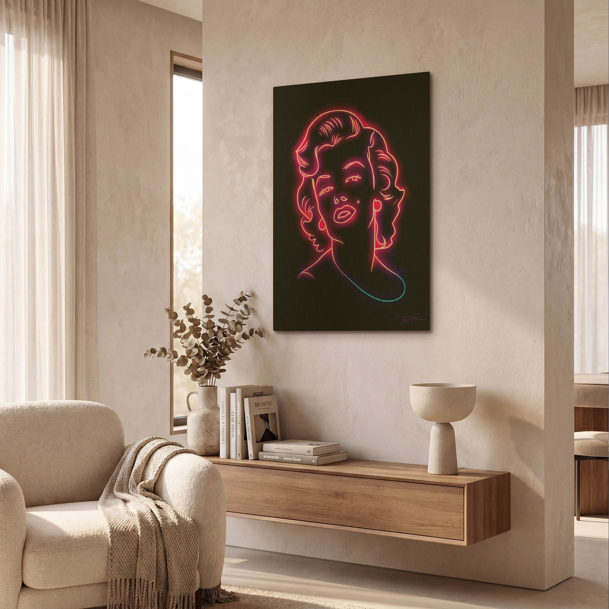 'Neon Marilyn' By Momart Gold Metal Wall Art