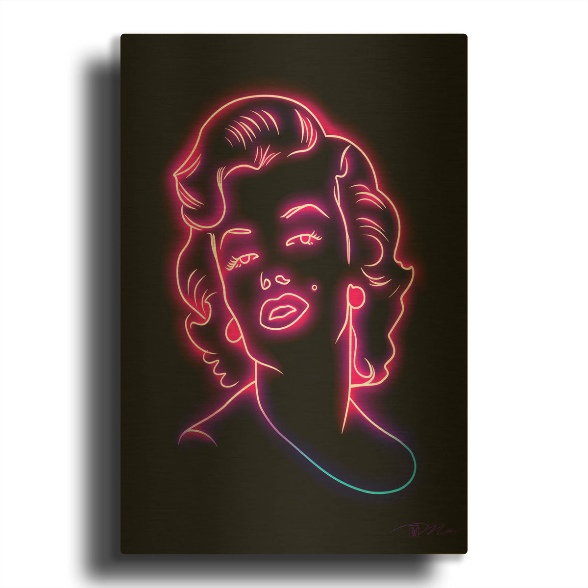 'Neon Marilyn' By Momart Gold Metal Wall Art