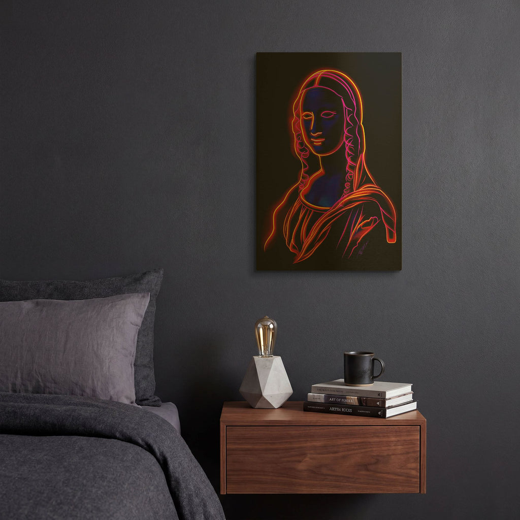 'Neon Mona Lisa' By Momart Gold Metal Wall Art