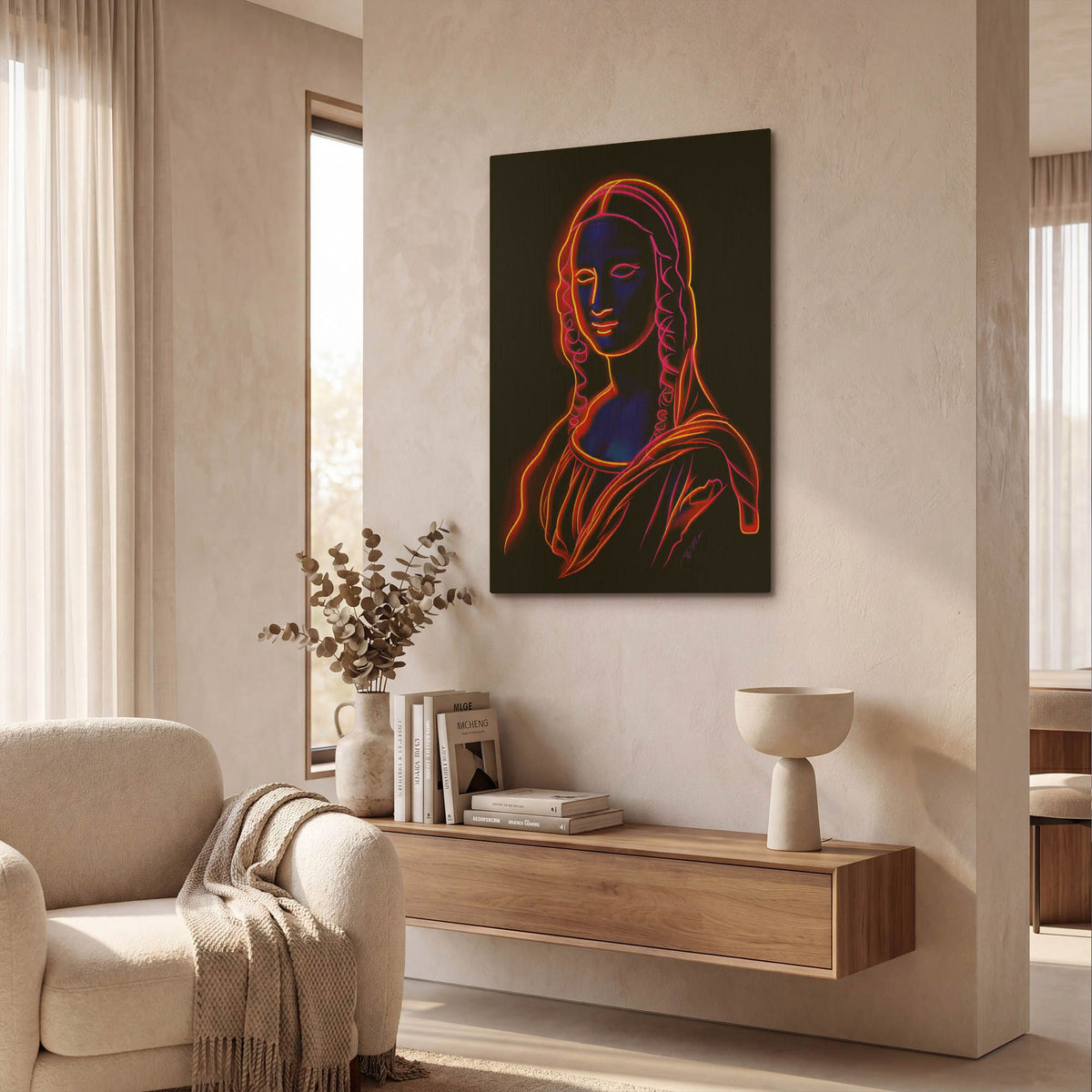 'Neon Mona Lisa' By Momart Gold Metal Wall Art