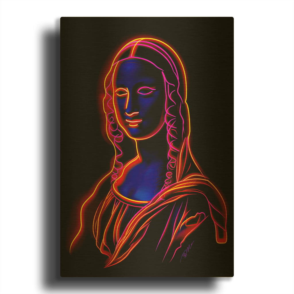 'Neon Mona Lisa' By Momart Gold Metal Wall Art
