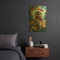 'Owl With Glasses Hat And Shaman (1)' By Momart Gold Metal Wall Art
