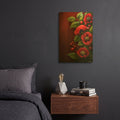 'Poppies And Currant' By Momart Gold Metal Wall Art