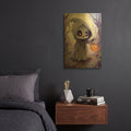 'Small Skeleton With Lantern Pumpkin' By Momart Gold Metal Wall Art