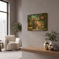 'Squatting Bull' By Momart Gold Metal Wall Art